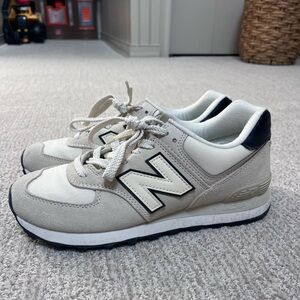 New Balance 574 Cream and Black Sneakers